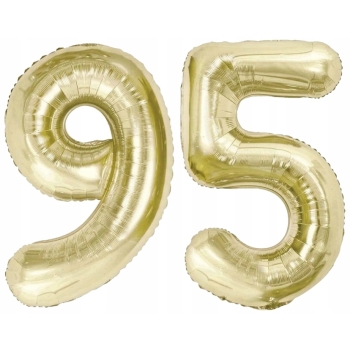 ZESTAW BALONY 95 URODZINY ZŁOTY ZŁOTE SZAMPAŃSKI 95 ROCZNICA ŚLUBU 100 CM