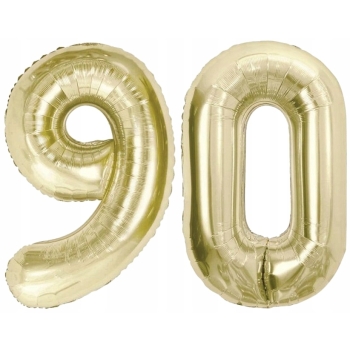 ZESTAW BALONY 90 URODZINY ZŁOTY ZŁOTE SZAMPAŃSKI 90 ROCZNICA ŚLUBU 100 CM