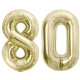 ZESTAW BALONY 80 URODZINY ZŁOTY ZŁOTE SZAMPAŃSKI 80 ROCZNICA ŚLUBU 100 CM