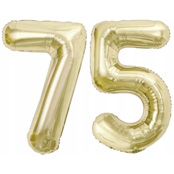 ZESTAW BALONY 75 URODZINY ZŁOTY ZŁOTE SZAMPAŃSKI 75 ROCZNICA ŚLUBU 100 CM