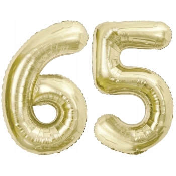 ZESTAW BALONY 65 URODZINY ZŁOTY ZŁOTE SZAMPAŃSKI 65 ROCZNICA ŚLUBU 100 CM