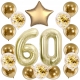 ZESTAW BALONY 60 URODZINY ZŁOTY ZŁOTE SZAMPAŃSKI 60 ROCZNICA ŚLUBU 100 CM
