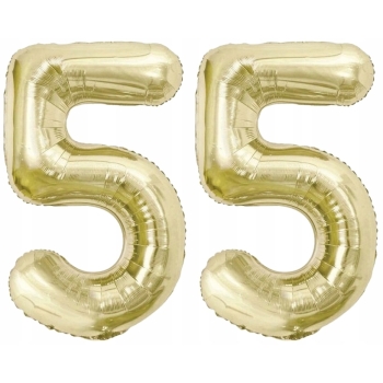 ZESTAW BALONY 55 URODZINY ZŁOTY ZŁOTE SZAMPAŃSKI 55 ROCZNICA ŚLUBU 100 CM