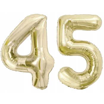 ZESTAW BALONY 45 URODZINY ZŁOTY ZŁOTE SZAMPAŃSKI 45 ROCZNICA ŚLUBU 100 CM