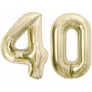 ZESTAW BALONY 40 URODZINY ZŁOTY ZŁOTE SZAMPAŃSKI 40 ROCZNICA ŚLUBU 100 CM