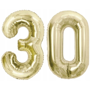 ZESTAW BALONY 30 URODZINY ZŁOTY ZŁOTE SZAMPAŃSKI 30 ROCZNICA ŚLUBU 100 CM