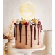 TOPPER NA TORT URODZINY HAPPY BIRTHDAY ZŁOTY OKRĄGŁY LUSTRZANY