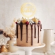 TOPPER NA TORT URODZINY HAPPY BIRTHDAY ZŁOTY OKRĄGŁY LUSTRZANY