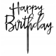 Topper na tort PartyPal Happy Birthday czarny 13,5 cm
