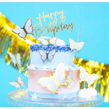 Topper PartyPal Happy Birthday 13,5 cm złoty