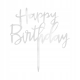 Topper PartyPal Happy Birthday 13,5 cm srebrny