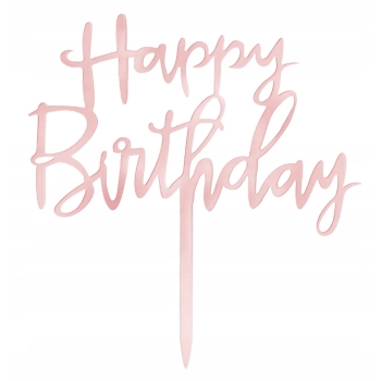 Topper PartyPal Happy Birthday 13,5 cm różowy rose gold