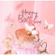 Topper PartyPal Happy Birthday 13,5 cm różowy rose gold