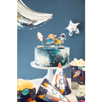 Toppery pikery na tort urodziny kosmos 5 cm 7 sztuk