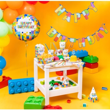 TOPPERY na tort pikery KLOCKI LEGO BLOCK dekoracja urodziny 5 szt