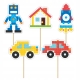 TOPPERY na tort pikery KLOCKI LEGO BLOCK dekoracja urodziny 5 szt