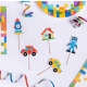 TOPPERY na tort pikery KLOCKI LEGO BLOCK dekoracja urodziny 5 szt