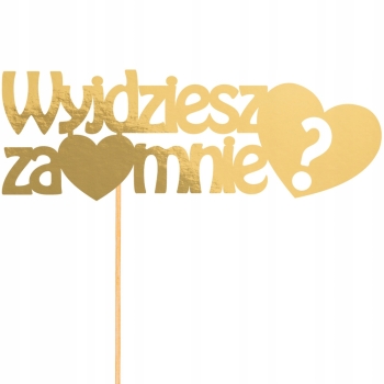 Topper Do Bukietu Zaręczyny Prezent Walentynkowy wyjdziesz za Mnie