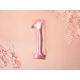 BALON FOLIOWY ROSE GOLD CYFRA 1 URODZINY 35 CM