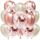 Balony z konfetti ROSE GOLD 15 szt hel METALICZNE