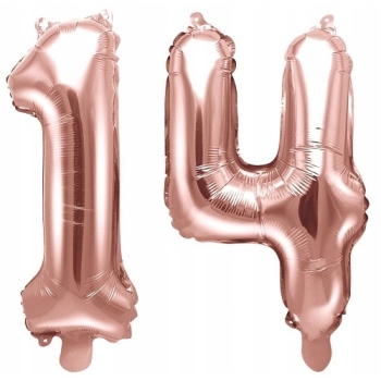 ZESTAW BALONY 14 ROCZNICA ŚLUBU ROSE GOLD GIRLANDA