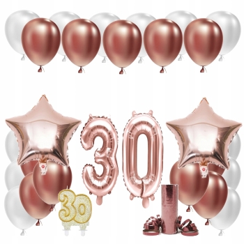 ZESTAW BALONY 30 ROCZNICA ŚLUBU ROSE GOLD PERŁOWA