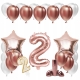 ZESTAW BALONY NA 2 LATKA URODZINY ROSE GOLD