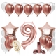 ZESTAW BALONY NA 9 LATEK URODZINY ROSE GOLD