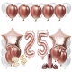 ZESTAW BALONY NA 25 URODZINY LAT ROSE GOLD