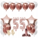 ZESTAW BALONY NA 55 URODZINY LAT ROSE GOLD