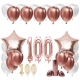 ZESTAW BALONY NA 100 URODZINY LAT ROSE GOLD