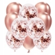 Balony Zestaw Konfetti Rose Gold Rocznica 14szt