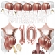 ZESTAW BALONY 10 URODZINY ROSE GOLD + IMIĘ 100 CM