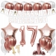 ZESTAW BALONY 17 URODZINY ROSE GOLD +IMIĘ 100 CM