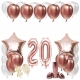 ZESTAW BALONY 20 URODZINY ROSE GOLD +IMIĘ 100 CM