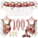 ZESTAW BALONY 100 URODZINY ROSE GOLD + IMIĘ 100 CM