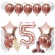 ZESTAW BALONY NA 5 URODZINY ROSE GOLD 100 CM