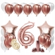 ZESTAW BALONY NA 6 URODZINY ROSE GOLD 100 CM