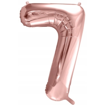 ZESTAW BALONY NA 7 URODZINY ROSE GOLD 100 CM