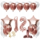 ZESTAW BALONY 12 URODZINY ROSE GOLD 100CM