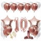 ZESTAW BALONY 10 URODZINY ROSE GOLD 100 CM