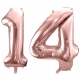 ZESTAW BALONY 14 URODZINY ROSE GOLD 100 CM