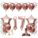 ZESTAW BALONY 17 URODZINY ROSE GOLD 100 CM