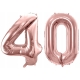 ZESTAW BALONY 40 URODZINY ROSE GOLD 100 CM