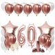 ZESTAW BALONY 60 URODZINY ROSE GOLD 100 CM