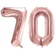 ZESTAW BALONY 70 URODZINY ROSE GOLD 100 CM